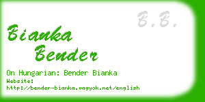 bianka bender business card